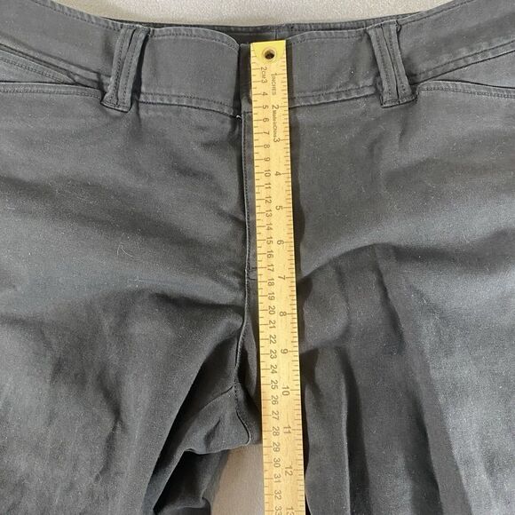 Eddie Bauer Pants Womens 14 Black Mid Rise Stretch Straight Flat Front Preppy - Picture 8 of 13